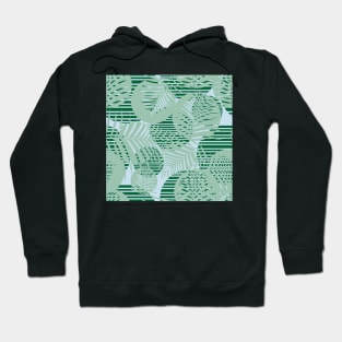 Palm Leaves And Circles Pattern Seamless Hoodie